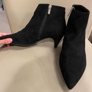 Black Suede Pointed Toe Booties